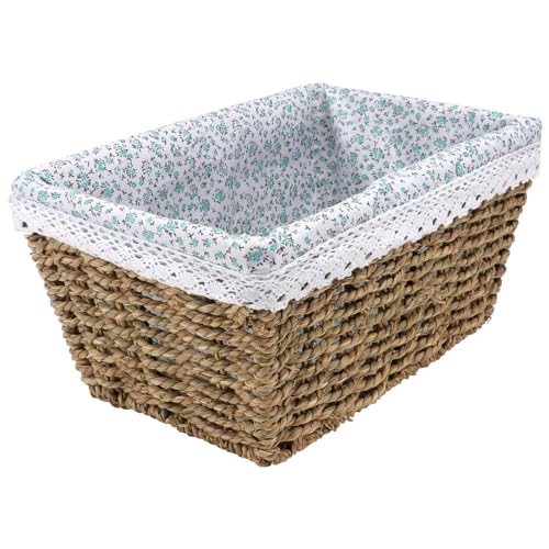 Alipis 1 Pc Cesta De Almacenamiento De Ratán Juguete Cesta De Estante Papelera Cestas De Almacenamiento Para El Hogar Cubo Tapa Baúl De Mimbre Cestas De Mimbre Para Organizar Cubitos Paño