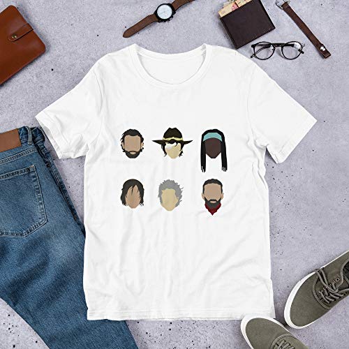 Camiseta The Walking Dead Look Branca Preta Adulto Unissex (Preta, P)