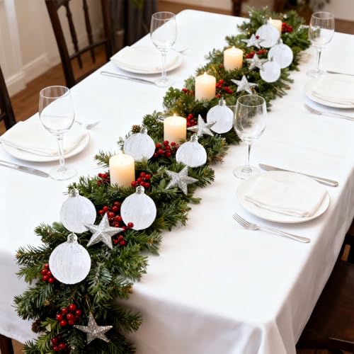 3Pcs 3.2" Durable Shatterproof Baubles Christmas Ornaments for Tree Decor (White) - image 2