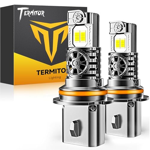 Termitor 9004/HB1 Light Bulbs, 900% Ultra Bright, 6500K Perfect White Color, True 1:1 Halogen Size Match, Quick Plug & Play Setup, 70,000-Hour Long Fog Light Life, Pack of 2