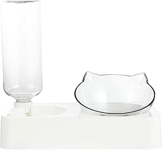 balacoo 1 Set Pet Water Fountain Dog Food Dispenser cat Food Dispenser Water Dispenser Pet Food Dispenser Pet Tilt Bowl Pet Waterer Pet Food Holder Plastic Food Rack White to Feed