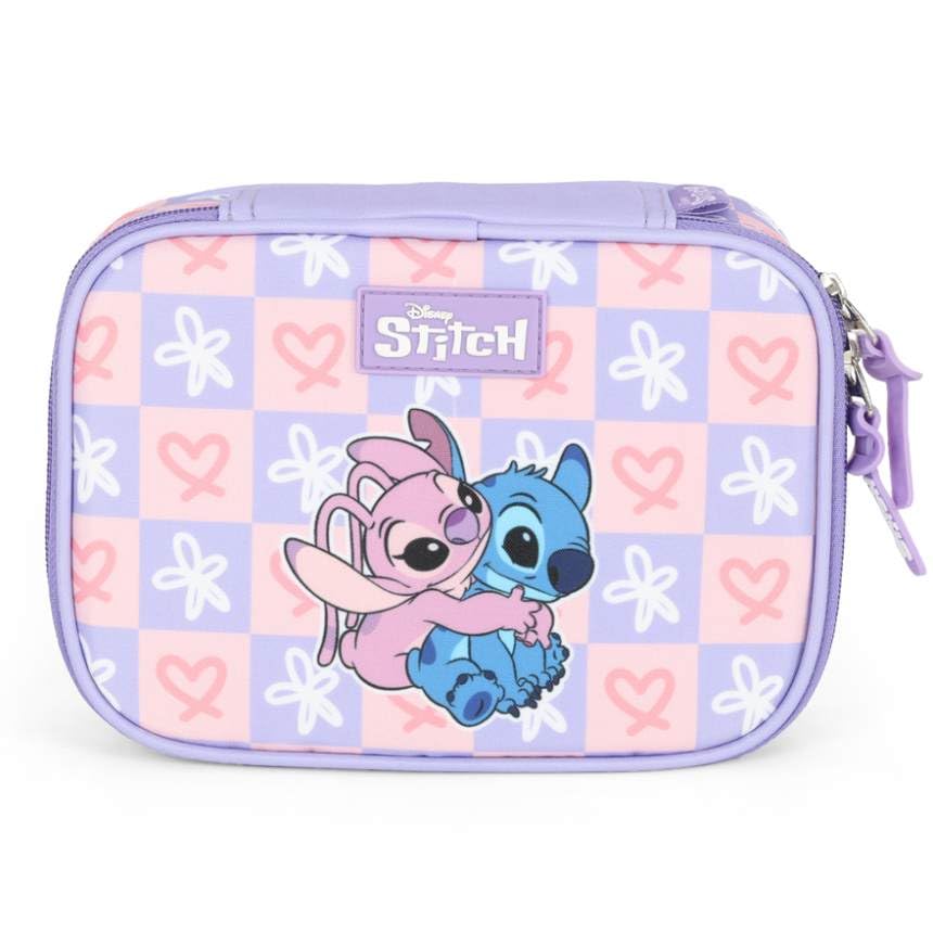 Estojo Escolar Infantil 100 Pens Stitch by Luxcel Ref 47743 (LILAS)