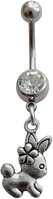 1pcs Rabbit Charm Belly Ring, Cute Belly Button Jewelry for Rabbit Lover