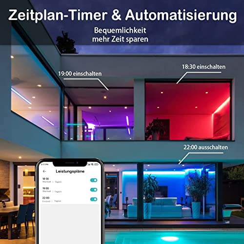 Woox Smart Lampe Alexa Glühbirne E27, Wlan mit App, 10W Warmweiß Kaltweiß , RGB Leuchtmittel, Mehrfarbige Dimmbare ,Sprachsteuerung , 2 Stück