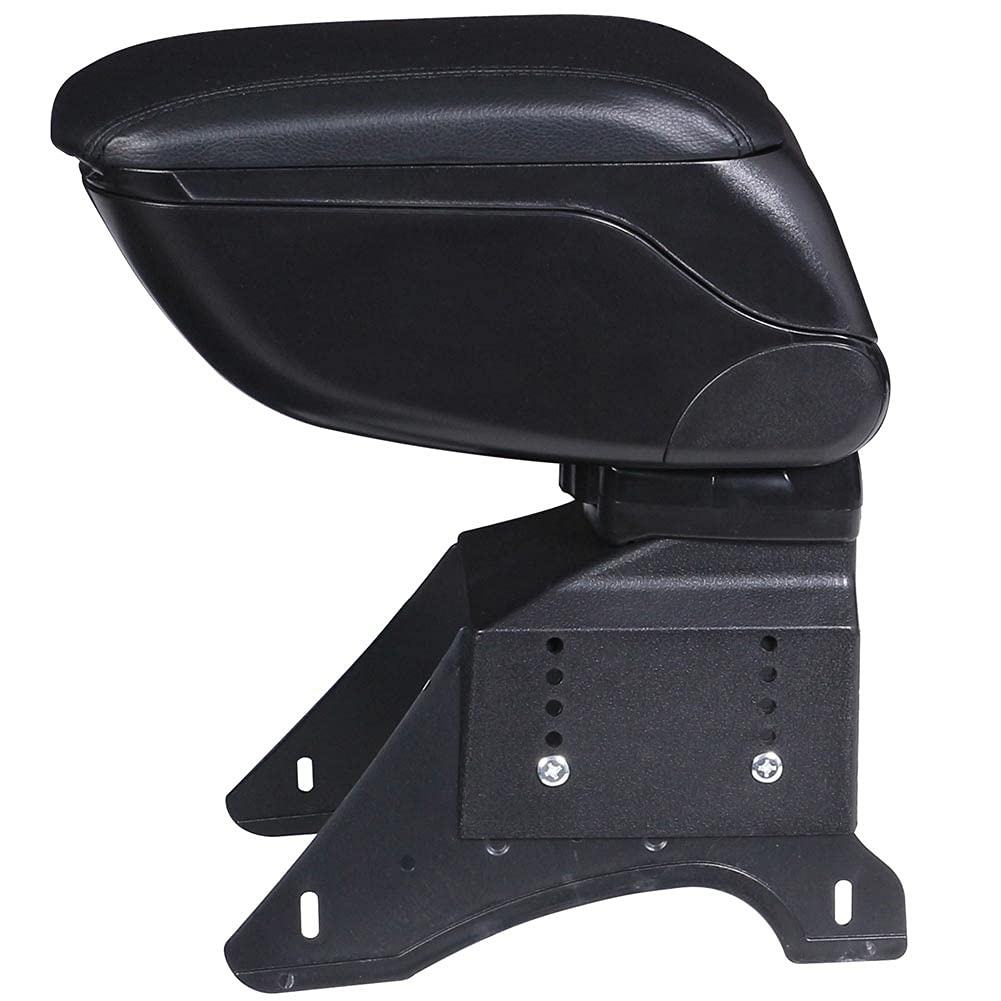 Bakaji Bracciolo Auto Universale Poggia braccio Centrale Regolabile in Eco Pelle Similpelle con Scomparto Portaoggetti Apribile Integrato Poggiagomiti Macchina basculante 37 x 25 x 13 cm Nero