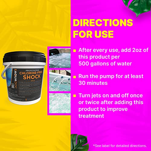 Non-Chlorine Spa Shock For Hot Tub - Chlorine Free Hot Tub Shock Treatment & Enhanced Shock To Assist Bromine & Chlorine Shock - Suitable Chlorine Free Shock Oxidizer - Aquadoc - 5Lbs #TOP2