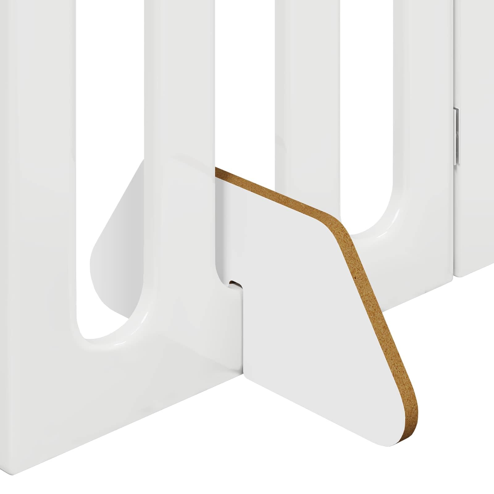 Valla plegable para mascotas, color blanco brillante, de madera, 2 unidades, 100,5 x 38 x 70 cm, plegable y plegable con paneles flexibles, protección segura para perros y cachorros en