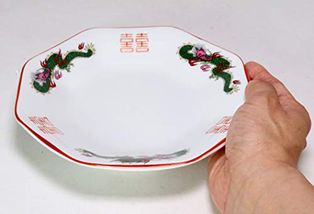 Amazon｜3個セット 中華単品 三ッ竜高台八角皿 [18.5 x 4.5cm] 【中華