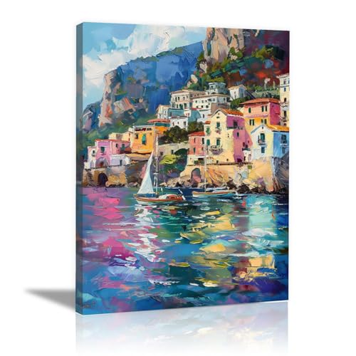 Toile décoration murale moderne bord de mer de qualité supérieure 50x70cm