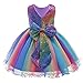 TTYAOVO Baby Mädchen Regenbogen Tüll Geburtstag Party Prinzessin Tutu Kuchen Kleid Spiel Stirnband Größe(120) 4-5 Jahre 729 Lila