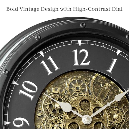 16 Silent Non-Ticking Moving Gear Clock