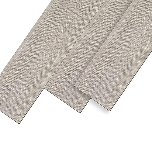 UISEBRT 18 Suelo Vinílico Autoadhesivo Baldosas de Vinilo Efecto Madera, 91,44 x 15,24 x 0,2 cm, para aprox. 2,5 m², tablones decorativos para cocina, salón, balcón, Beigegrau