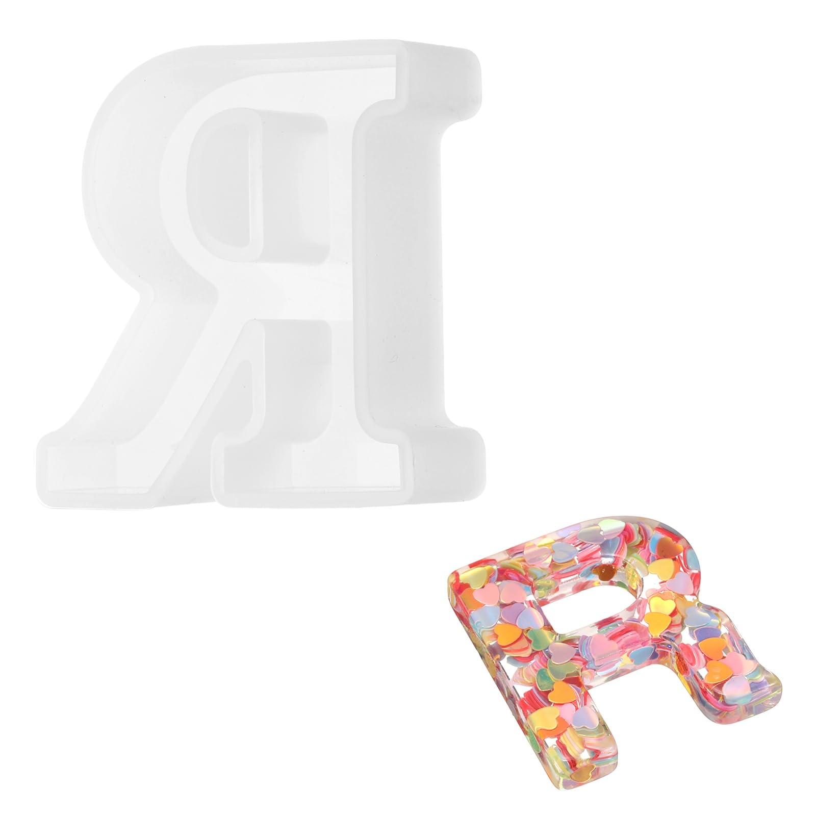 sourcing map 2.5 Inch Resin Letter Moulds,R Capital Alphabet 3D Silicone Letter Casting Moulds for Candle Making DIY Crafts Word Sign Art Party Home Decor