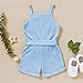 5T Girls Clothes Toddler Girl Summer Outfits Cute Baby Sleeveless Clothing Summer Outfits Cute Halter Romper One-piece Jumpsuit Bodysuit Outfit Set Summer Clothes Set Blue 5-6T