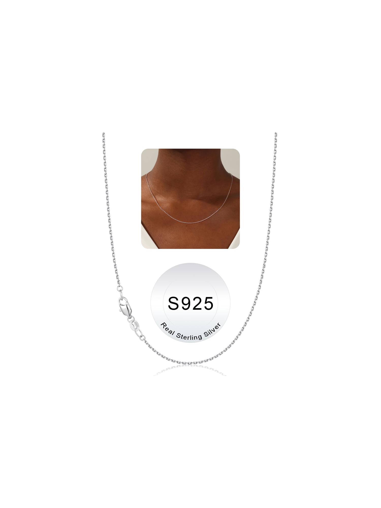TINGN 925 sterling zilveren halsketting voor dames en meisjes TINGN 925 sterling zilveren halsketting voor dames en meisjes