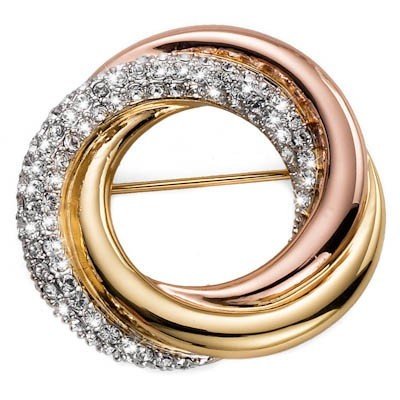 Unite Brooch Rhodium Plated/Gold Crystal