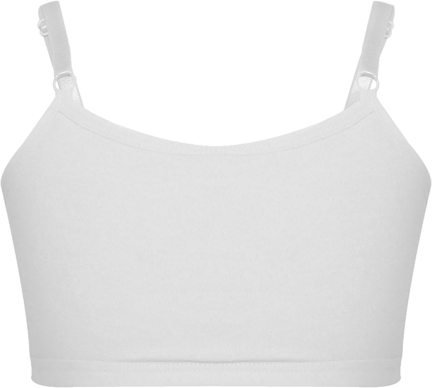 TiaoBug Kids Girls Dance Crop Tank Spaghetti Straps Seamless Sports Bras Gym Workout Training Vest Underwear Cotton Camisole