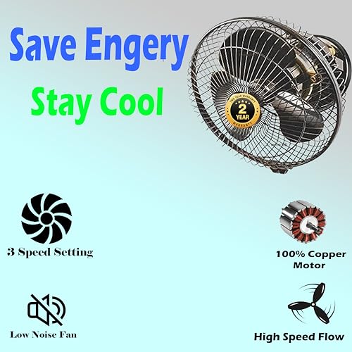 Image of STARVIN 12 Inch Wall Mounted Fan | High Speed Cooling Fan with Wide Air Throw | Powerful Air Delivery, Adjustable Tilt, Low Noise Wall Fan for Home, Kitchen, Shop & Restaurant (Black)