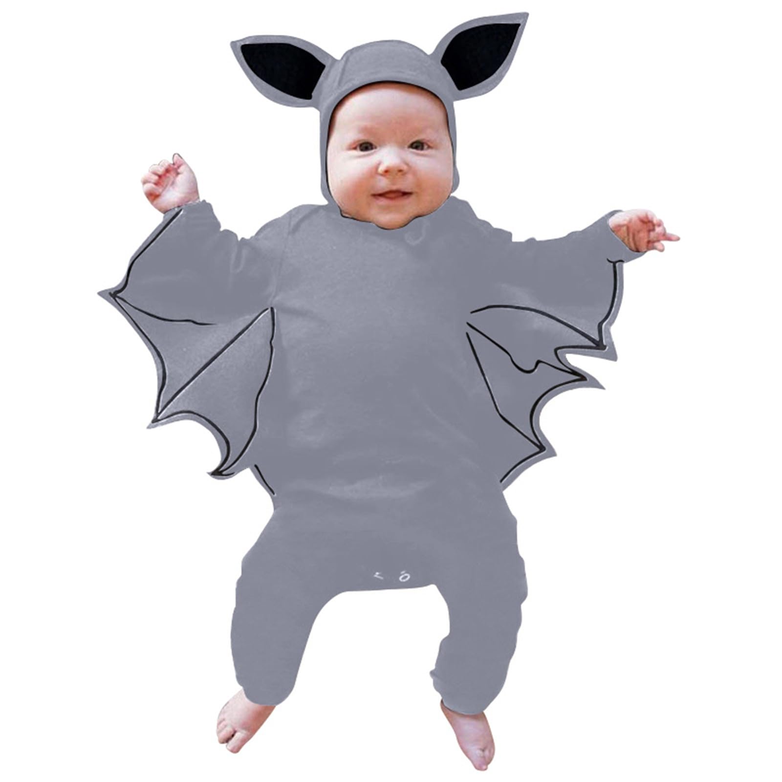 Baby Bat Costume Newbom Halloween Costume Romper with Hat 0-24 Months