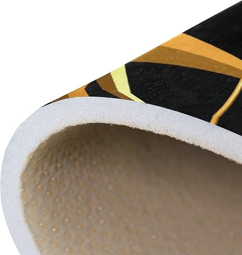 Miniatura 7 de ALAZA Golden Compass - Alfombra antideslizante negra de 4 x 5 pies para sala de estar, comedor, dormitorio, cocina, pasillo, oficina, decoración