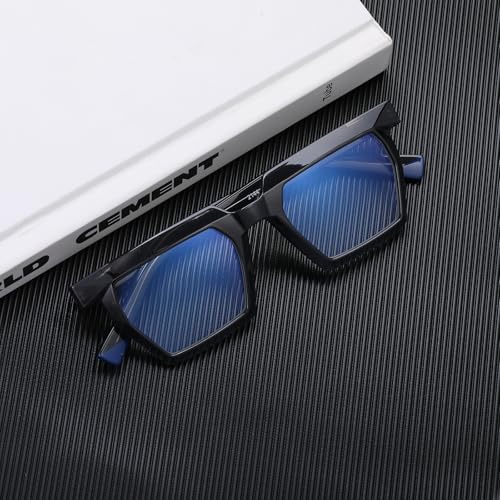 Image of Blue Light Blocking Glasses, TR90 Rectangle Computer Glasses With Anti Eyestrain & UV Glare Protection (Gery)