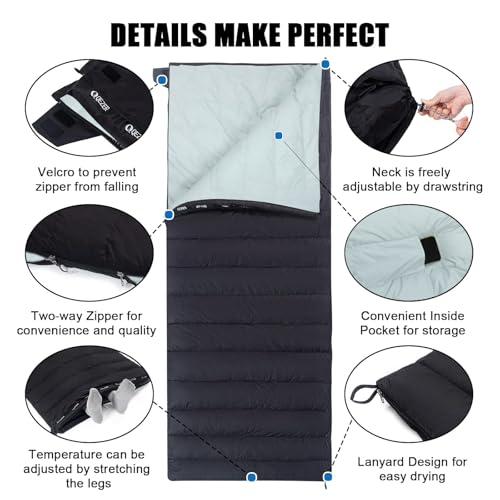 Saco de Dormir Ultraligero con Aislamiento de Plumas para Adultos, Diseño Usable, Manta o Colchoneta miniatura 4