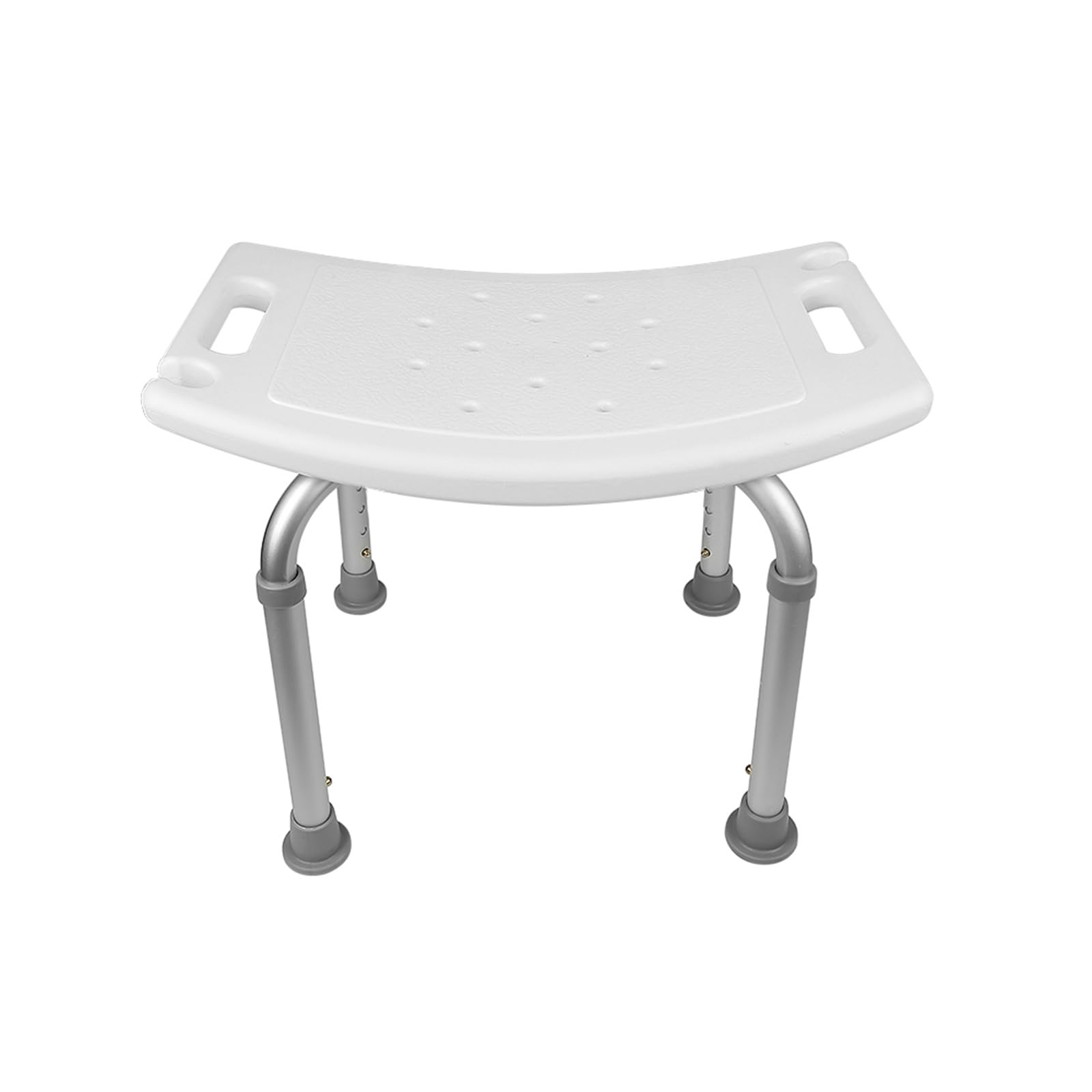 Silla de ducha, asiento de ducha ajustable en altura con orificios de evacuación asiento de baño en forma de U con patas antideslizantes, para el cuarto de baño