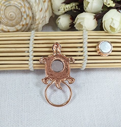 Image of Gold Sea Turtle Natural Abalone Shell Clip Eyeglass Holder Brooch Jewelry
