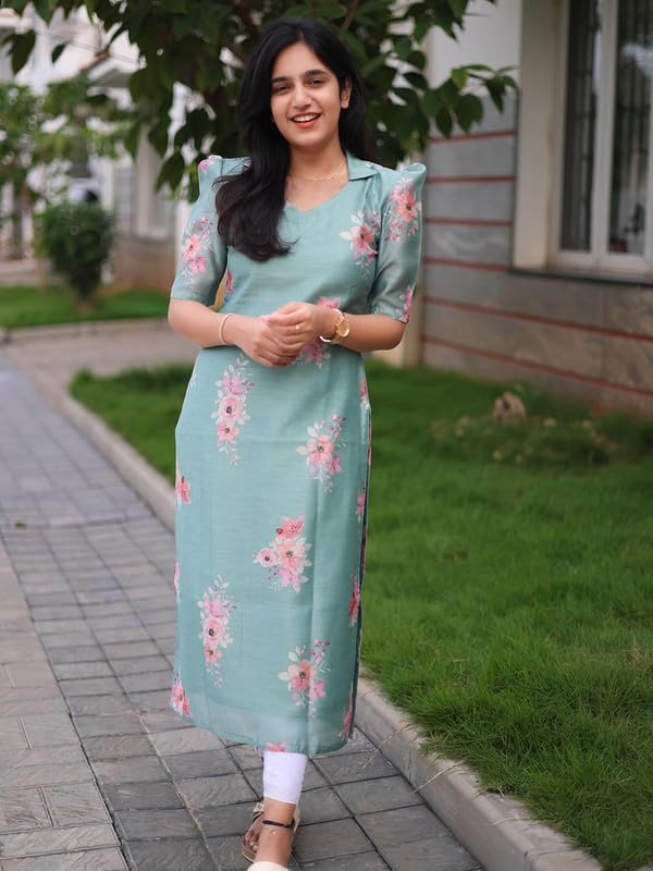 Image of Sun Fashion And Lifestyle Women's Chanderi Stitched Printed Kurti