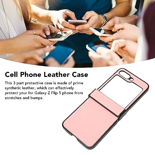 Rankomu Läderfodral för Galaxy Z Flip 5 - Rosa, Repfri Design