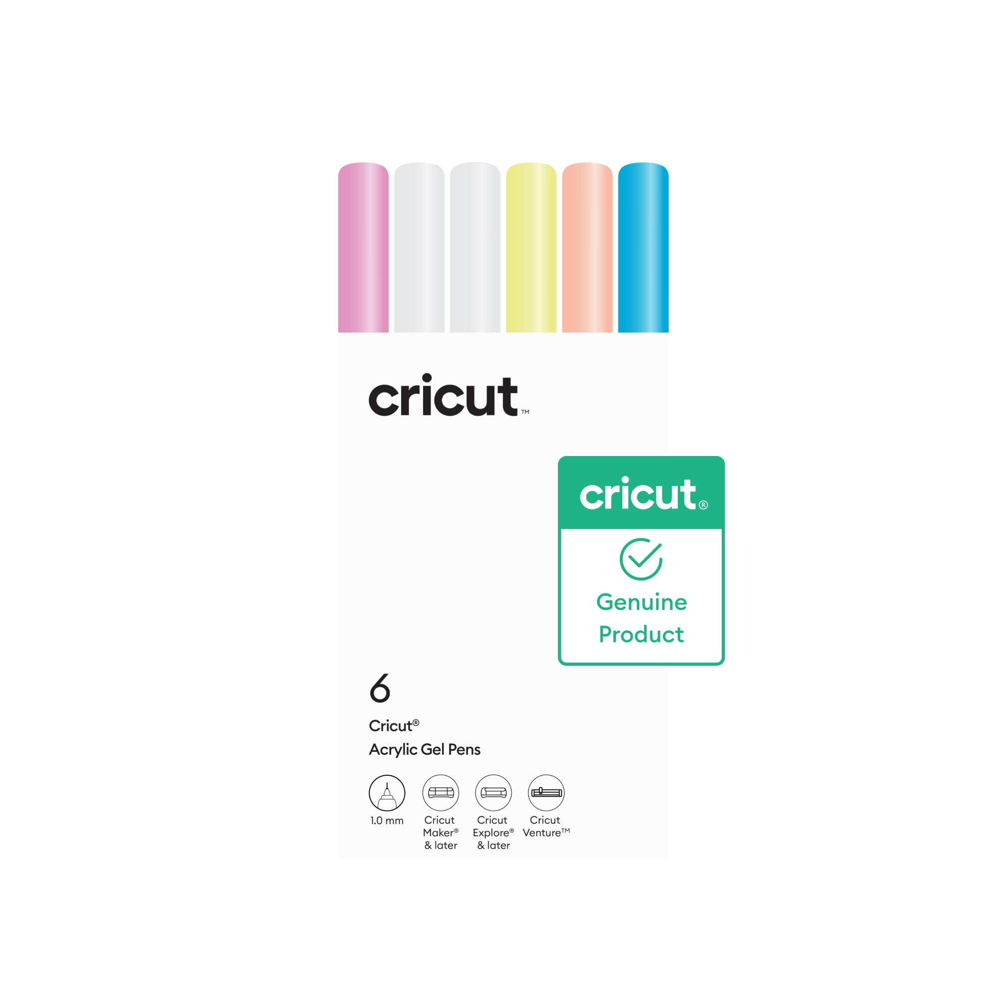 Cricut® Acrylic Gel Pens Set, 1.0 mm (6 ct) - For use with Maker, Explore, & Venture Machines