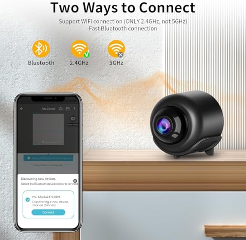Image of VSTARCAM Tiny WiFi Camera for Home Security 1Pcs, 3MP Portable HD Night Vision Motion Detection Remote Surveillance 120 Wide Angle Camera, Baby Monitor Small Motion Activated Use with Wire