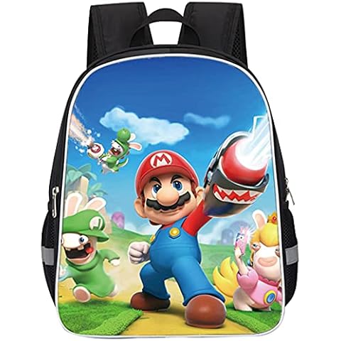Super Mario Backpack wopin- Kids School Backpack Mario School Bag Mario Bros 3D Printed Cartoon School Bag for Boys Elementary and Middle School Student Cover