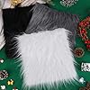 NULYLU 4pcs Square Faux Fur Fabric for Sewing DIY Doll Craft Supplies Fluffy Shaggy Faux Fur Patches in White Black Gray Khaki for Costume and Headwear Accessories #3