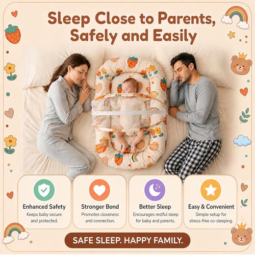 Image of StarAndDaisy 3 in 1 Baby Mosquito net /Nest for Sleeping - Mosquito net for Newborn Baby /Toddler -Soft & Comfortable Bed, Washable Design for 0-12 Months Baby.