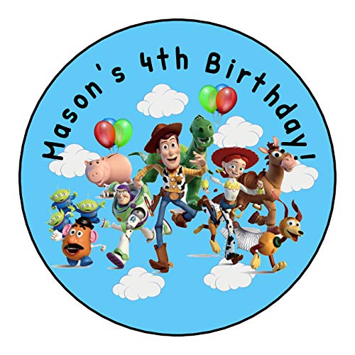 Amazon Com Personalized Stickers For A Toy Story Themed Birthday Round Labels s Handmade Products