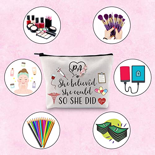 TSOTMO Physician Assistant Gift She Believed She Could So She Did 2022 Nurse Graduation Gift Makeup Bag (She Believed PA)3