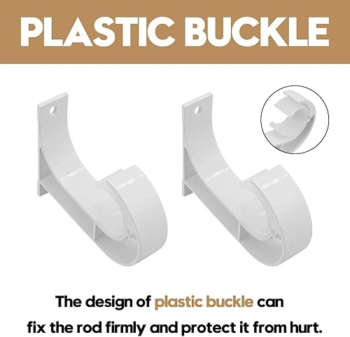 Miniatura 3 de AddGrace Soporte para barra de cortina de techo, resistente con hebilla de plástico, aleación de aluminio, accesorios de ventana para hasta 1-216