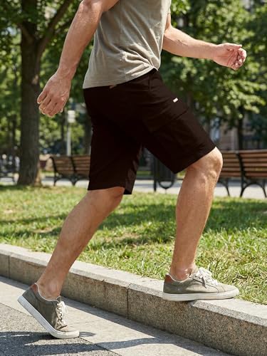 Image of JMIERR Mens Casual Cotton Twill Cargo Shorts Drawstring Classic Chino Stretch Short with 6 Pockets