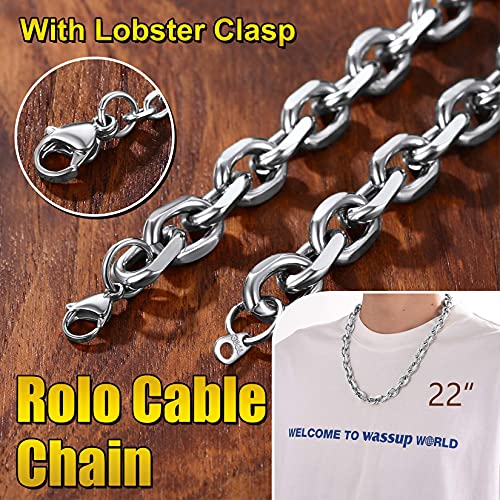 Rolo Cable Link Chain Accessories Chunky Chains 18Inch Rolo Chocker Chain #TOP2
