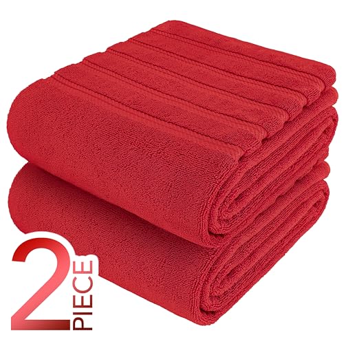 Image of American Soft Linen 100% Cotton Luxury Turkish Towels, 2PC 35x70 Bath Sheet | Soft Absorbent Quick Dry OEKO Tex Standard 100 Certificated Durable Machine Washable Breathable Premium Hotel Quality