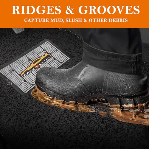 Image of CONTINENTAL [Duramat Curly] Universal Driver Side & Passenger Side Car Mat only - Premium Waterproof PVC Cushions Car Floor Mat for All Cars (Pack of 2 - Full Black).