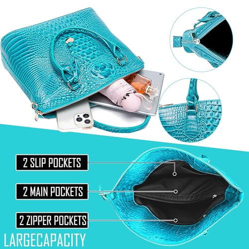 Image of Makcr Joacbv Women Purse Satchel Bag Long Crossbody Classy Tote Bag Top Handle Vegan Leather Ladies Handbags Embossed Pattern