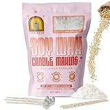Everthrow 900 g, cera de soja fuerte para hacer velas. Cera de soja cultivada en la UE fácil de usar para hacer velas en recipiente. Cera de soja verde para hacer velas