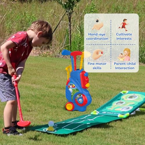 Image of Liberry Toddler Golf Clubs Set Toy for Boys Girls 1 2 3 4 Years Old, Blue