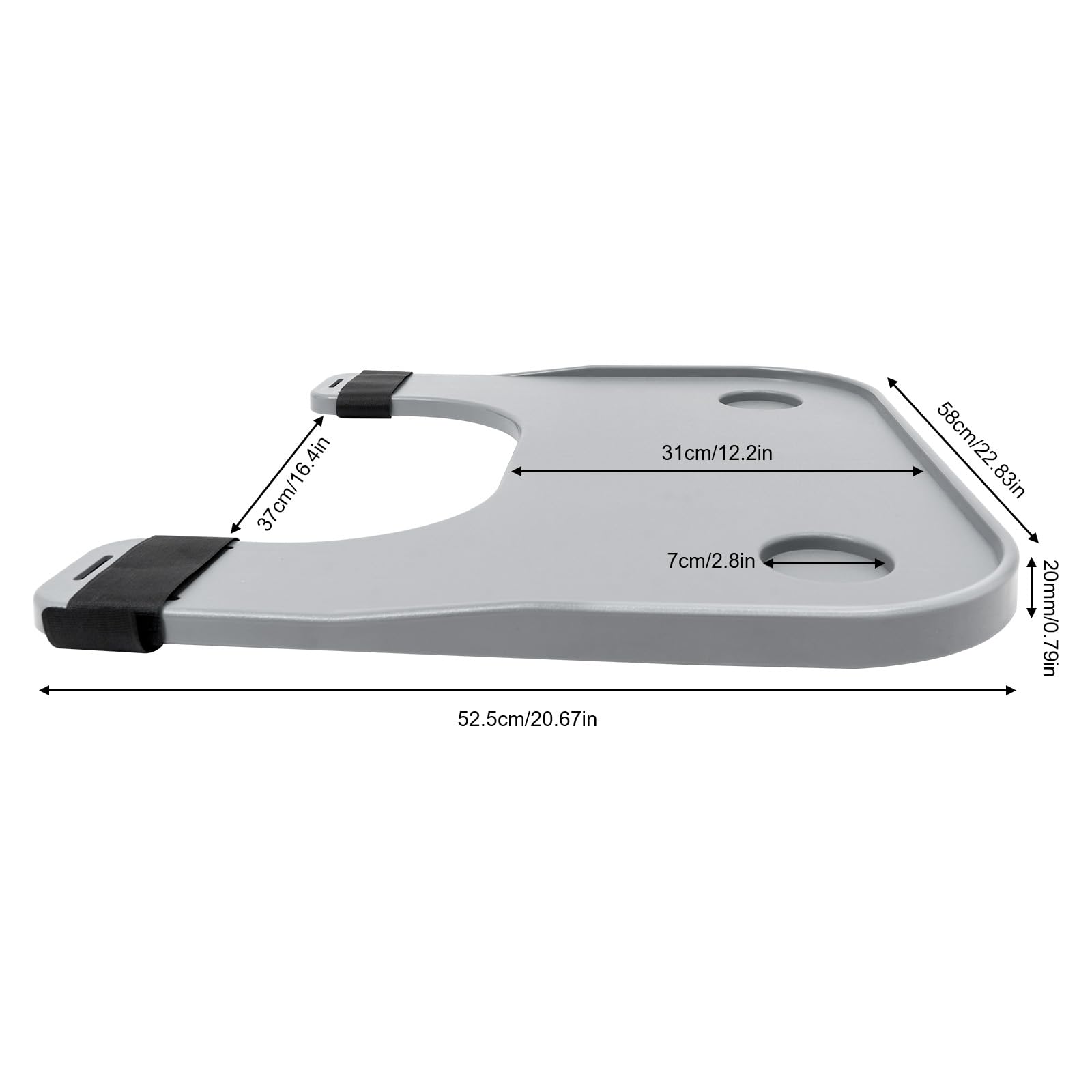 Detachable Wheelchair Tray Table with Cup Holder – Adjustable 15-23 Inch Portable Meal Desk for Eating, Reading & Daily Activities, 44 lbs Capacity (Ergonomic Non-Slip Design)
