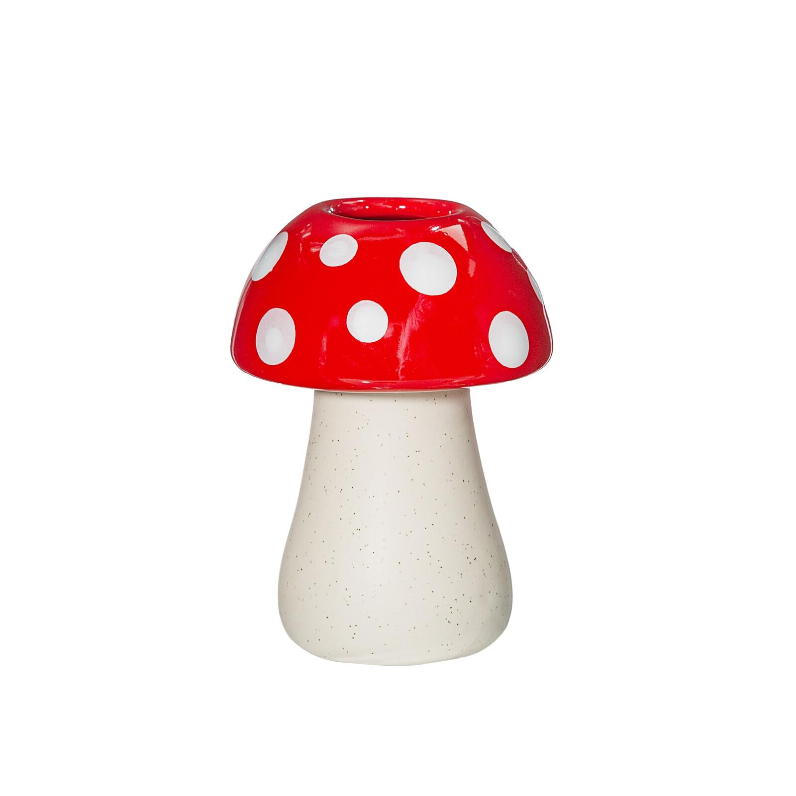 Sass & Belle Red & White Mushroom Bud Vase - Quirky Small Ceramic Flower Vase, Fun Cottage Core Table Decorations, Mini Home Decor By Sass And Belle
