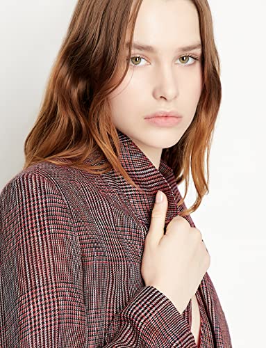 Armani Exchange Women's Linen Glen Plaid Boyfriend Blazer4