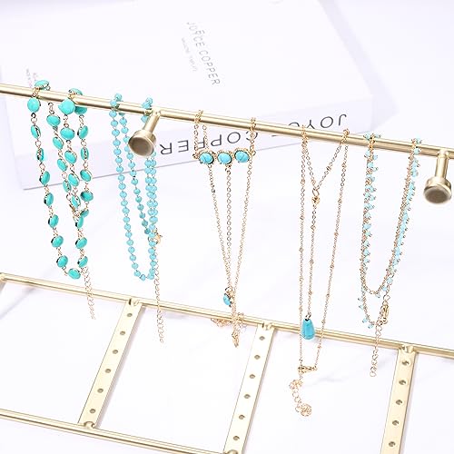 BVGA 5Pcs Dainty Gold Turquoise Necklaces for Women Boho Beaded Handmade Layered Chain Choker Necklace Set Jewelry Gifts3