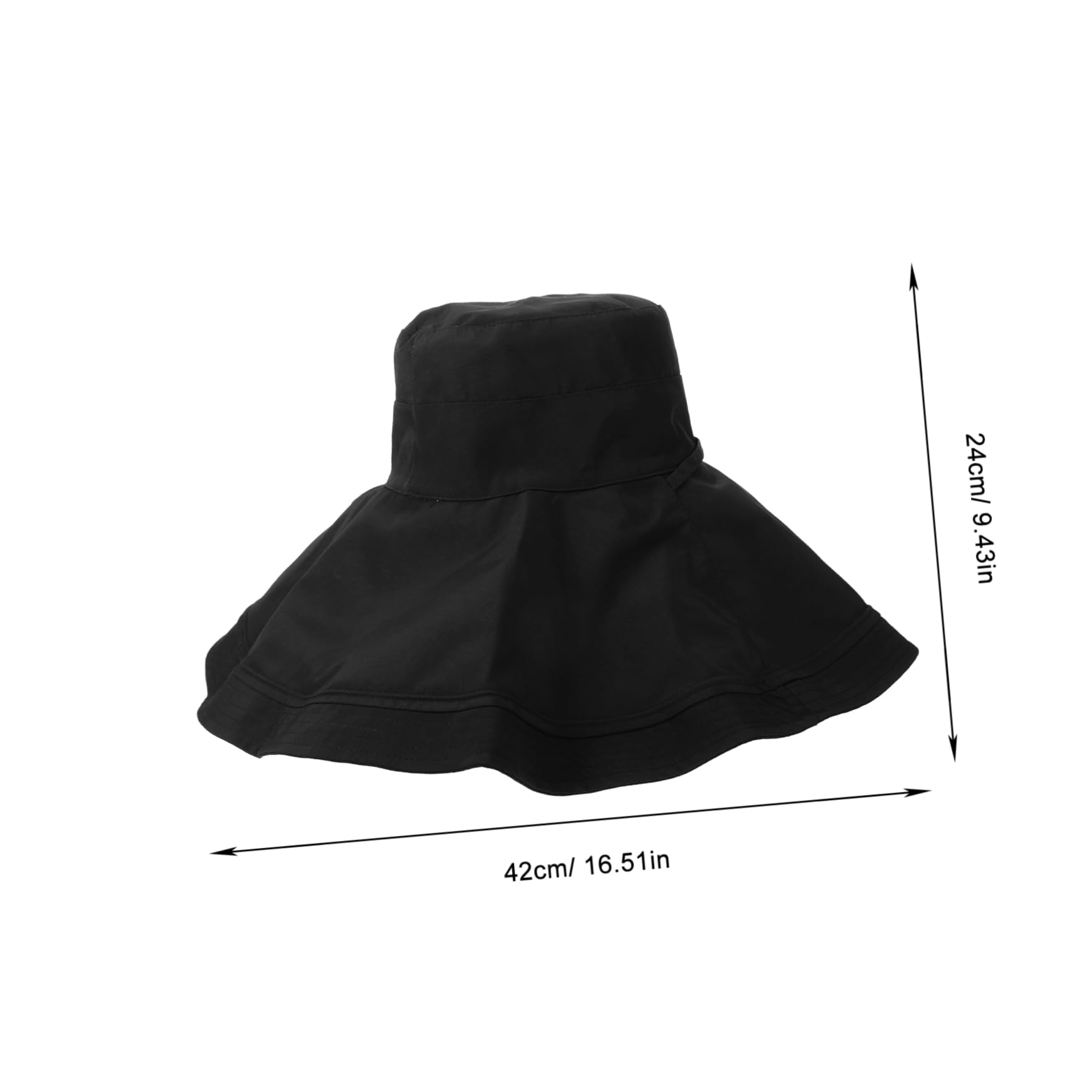 Sombrero Sol de ala Ancha Negro Protección UV para Mujer